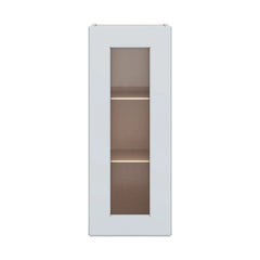 J&K White Shaker S8 Wall Glass Cabinet - 12" W x 30" H (No Glass Insert)