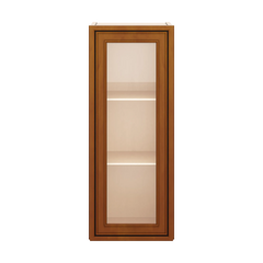 J&K Mocha Glazed K10 Wall Glass Cabinet - 12" W x 30" H (No Glass Insert)