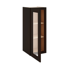 J&K Espresso K8 Wall Glass Cabinet - 12" W x 30" H (No Glass Insert)