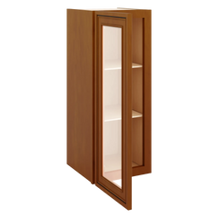 J&K Mocha Glazed K10 Wall Glass Cabinet - 12" W x 30" H (No Glass Insert)