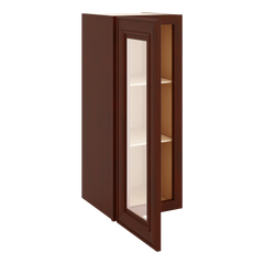 J&K Mahogany J5 Wall Glass Cabinet - 12" W x 30" H (No Glass Insert)