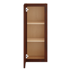 J&K Mahogany J5 Wall Glass Cabinet - 12" W x 30" H (No Glass Insert)