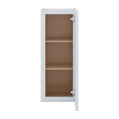 J&K White Shaker S8 Wall Glass Cabinet - 12" W x 30" H (No Glass Insert)