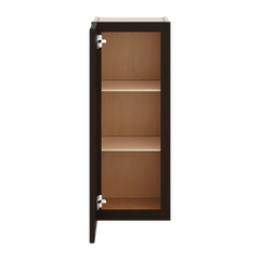 J&K Espresso K8 Wall Glass Cabinet - 12" W x 30" H (No Glass Insert)