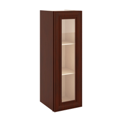 J&K Mahogany J5 Wall Glass Cabinet - 12" W x 36" H (No Glass Insert)