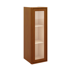 J&K Mocha Glazed K10 Wall Glass Cabinet - 12" W x 36" H (No Glass Insert)