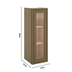 J&K Hazel H8 Wall Glass Cabinet - 12" W x 36" H (No Glass Insert)