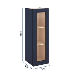 J&K Naval B7 Wall Glass Cabinet - 12" W x 36" H (No Glass Insert)