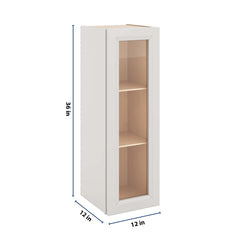 J&K Pure B5 Wall Glass Cabinet - 12" W x 36" H (No Glass Insert)
