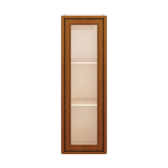 J&K Mocha Glazed K10 Wall Glass Cabinet - 12" W x 36" H (No Glass Insert)
