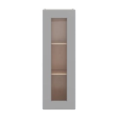 J&K Castle Grey S5 Wall Glass Cabinet - 12" W x 36" H (No Glass Insert)
