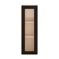 J&K Espresso K8 Wall Glass Cabinet - 12" W x 36" H (No Glass Insert)