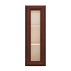 J&K Mahogany J5 Wall Glass Cabinet - 12" W x 36" H (No Glass Insert)