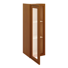 J&K Mocha Glazed K10 Wall Glass Cabinet - 12" W x 36" H (No Glass Insert)