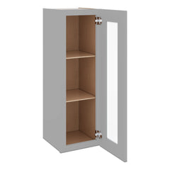 J&K Castle Grey S5 Wall Glass Cabinet - 12" W x 36" H (No Glass Insert)