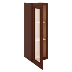 J&K Mahogany J5 Wall Glass Cabinet - 12" W x 36" H (No Glass Insert)