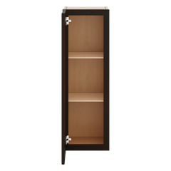 J&K Espresso K8 Wall Glass Cabinet - 12" W x 36" H (No Glass Insert)