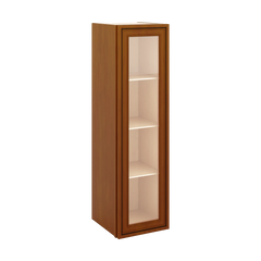 J&K Mocha Glazed K10 Wall Glass Cabinet - 12" W x 42" H (No Glass Insert)