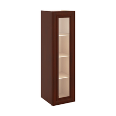 J&K Mahogany J5 Wall Glass Cabinet - 12" W x 42" H (No Glass Insert)
