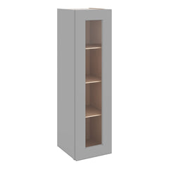 J&K Castle Grey S5 Wall Glass Cabinet - 12" W x 42" H (No Glass Insert)