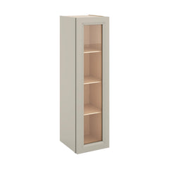 J&K Pebble B6 Wall Glass Cabinet - 12" W x 42" H (No Glass Insert)