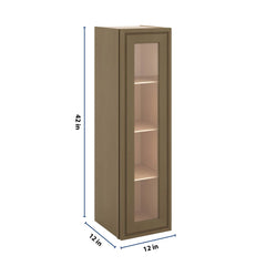 J&K Hazel H8 Wall Glass Cabinet - 12" W x 42" H (No Glass Insert)