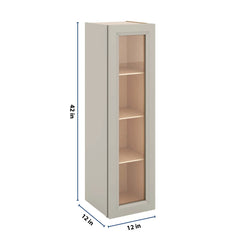 J&K Pebble B6 Wall Glass Cabinet - 12" W x 42" H (No Glass Insert)