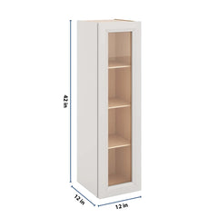 J&K Pure B5 Wall Glass Cabinet - 12" W x 42" H (No Glass Insert)