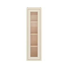 J&K Pearl Glazed H9 Wall Glass Cabinet - 12" W x 42" H (No Glass Insert)