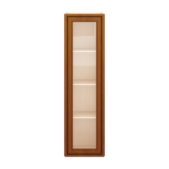 J&K Mocha Glazed K10 Wall Glass Cabinet - 12" W x 42" H (No Glass Insert)