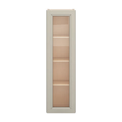 J&K Pebble B6 Wall Glass Cabinet - 12" W x 42" H (No Glass Insert)