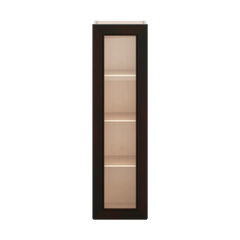 J&K Espresso K8 Wall Glass Cabinet - 12" W x 42" H (No Glass Insert)