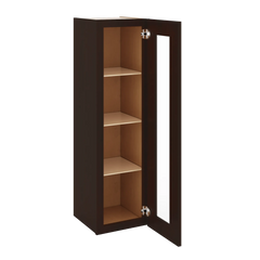 J&K Java Coffee S1 Wall Glass Cabinet - 12" W x 42" H (No Glass Insert)