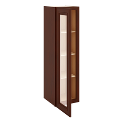 J&K Mahogany J5 Wall Glass Cabinet - 12" W x 42" H (No Glass Insert)