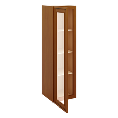 J&K Mocha Glazed K10 Wall Glass Cabinet - 12" W x 42" H (No Glass Insert)