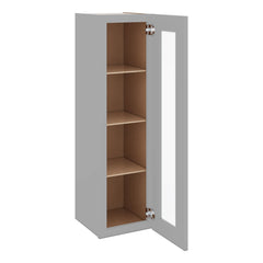 J&K Castle Grey S5 Wall Glass Cabinet - 12" W x 42" H (No Glass Insert)