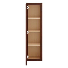 J&K Mahogany J5 Wall Glass Cabinet - 12" W x 42" H (No Glass Insert)