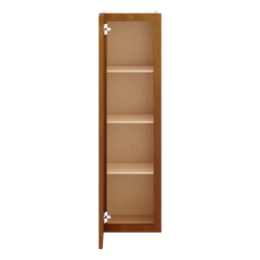 J&K Mocha Glazed K10 Wall Glass Cabinet - 12" W x 42" H (No Glass Insert)