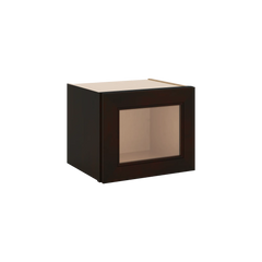 J&K Espresso K8 Wall Glass Cabinet - 15" W x 12" H (No Glass Insert)