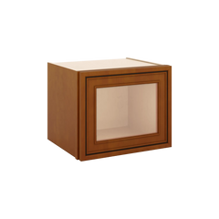 J&K Mocha Glazed K10 Wall Glass Cabinet - 15" W x 12" H (No Glass Insert)
