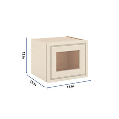 J&K Pearl Glazed H9 Wall Glass Cabinet - 15" W x 12" H (No Glass Insert)