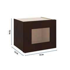 J&K Java Coffee S1 Wall Glass Cabinet - 15" W x 12" H (No Glass Insert)