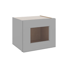 J&K Castle Grey S5 Wall Glass Cabinet - 15" W x 12" H (No Glass Insert)