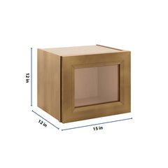 J&K Butterscotch B8 Wall Glass Cabinet - 15" W x 12" H (No Glass Insert)