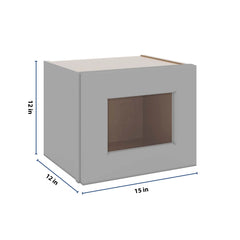 J&K Castle Grey S5 Wall Glass Cabinet - 15" W x 12" H (No Glass Insert)