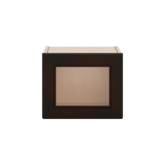 J&K Espresso K8 Wall Glass Cabinet - 15" W x 12" H (No Glass Insert)