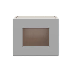J&K Castle Grey S5 Wall Glass Cabinet - 15" W x 12" H (No Glass Insert)