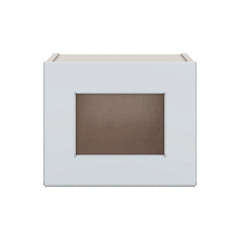 J&K White Shaker S8 Wall Glass Cabinet - 15" W x 12" H (No Glass Insert)