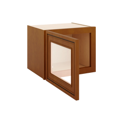 J&K Mocha Glazed K10 Wall Glass Cabinet - 15" W x 12" H (No Glass Insert)