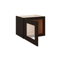 J&K Espresso K8 Wall Glass Cabinet - 15" W x 12" H (No Glass Insert)